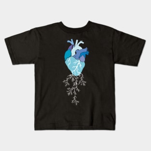 Blue heart v2 Kids T-Shirt